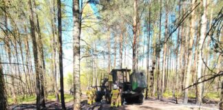 Pożar strawił las i maszynę